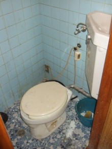 大き目の洗面室にトイレを設置 大き目の洗面室にトイレを設置